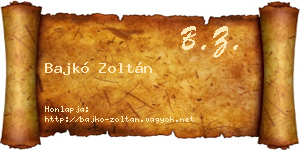 Bajkó Zoltán névjegykártya
