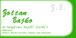 zoltan bajko business card